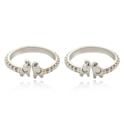 Silver 92.5 Small Elephant Toe Rings