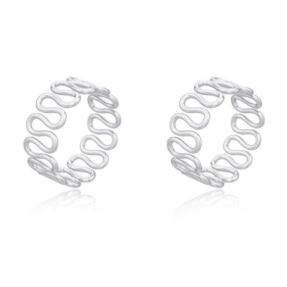 92.5 Sterling Silver Cursive Toe Ring (Pair)