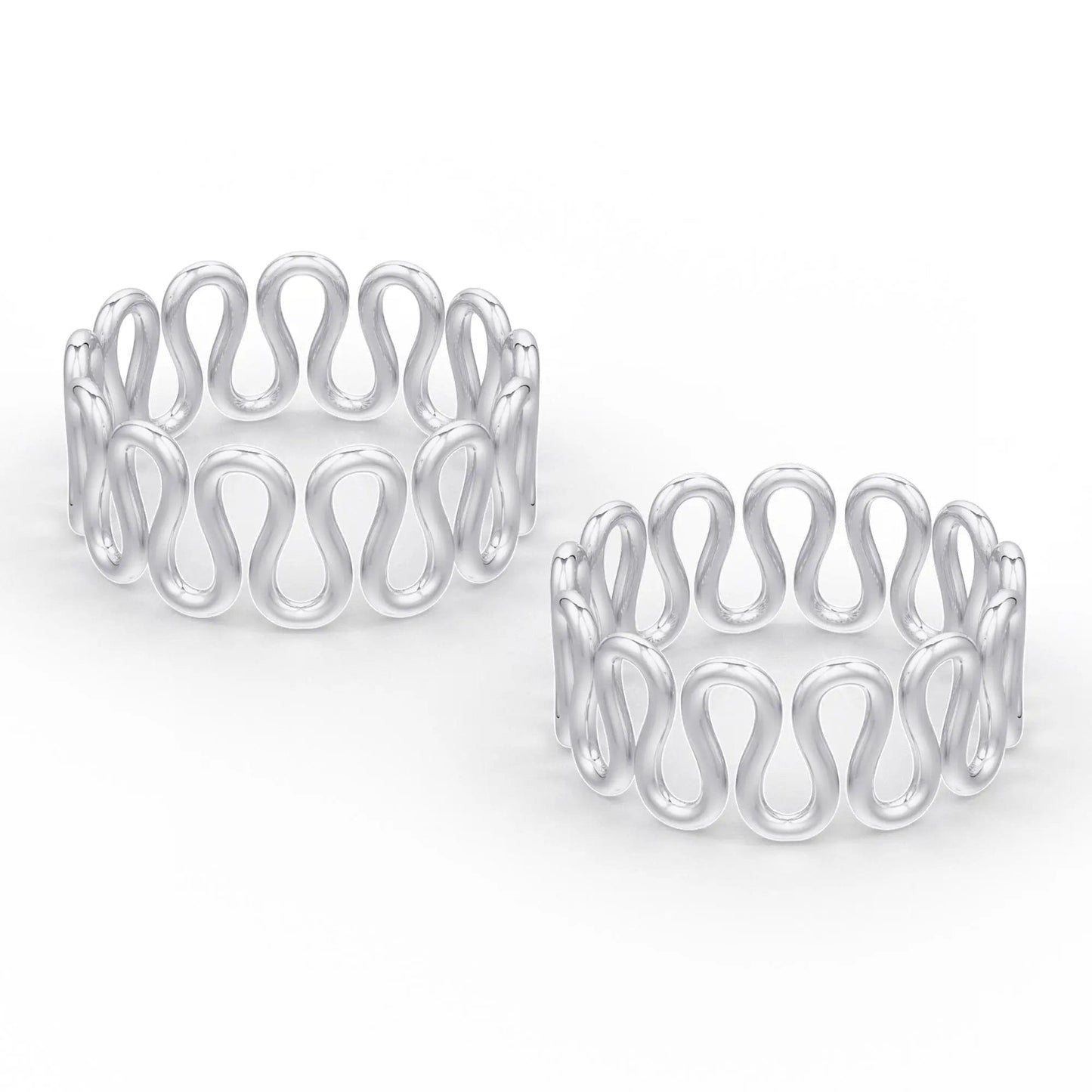 92.5 Sterling Silver Cursive Toe Ring (Pair)