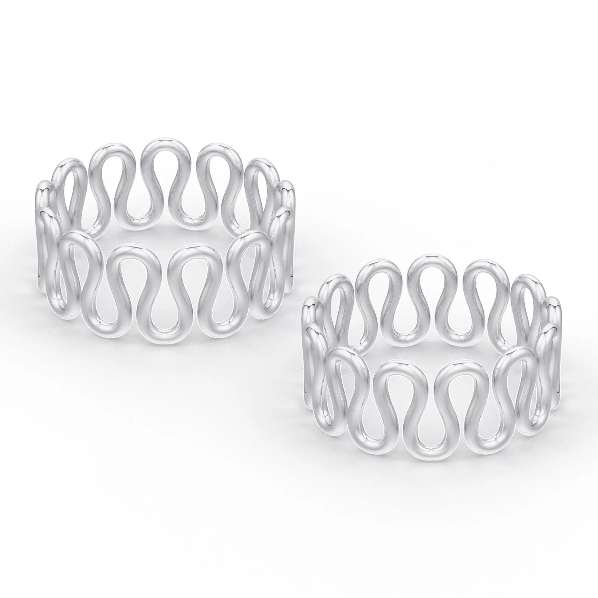 92.5 Sterling Silver Cursive Toe Ring (Pair)