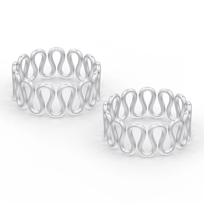 92.5 Sterling Silver Cursive Toe Ring (Pair)