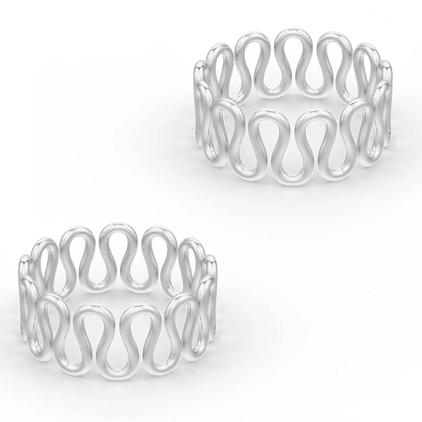 92.5 Sterling Silver Cursive Toe Ring (Pair)