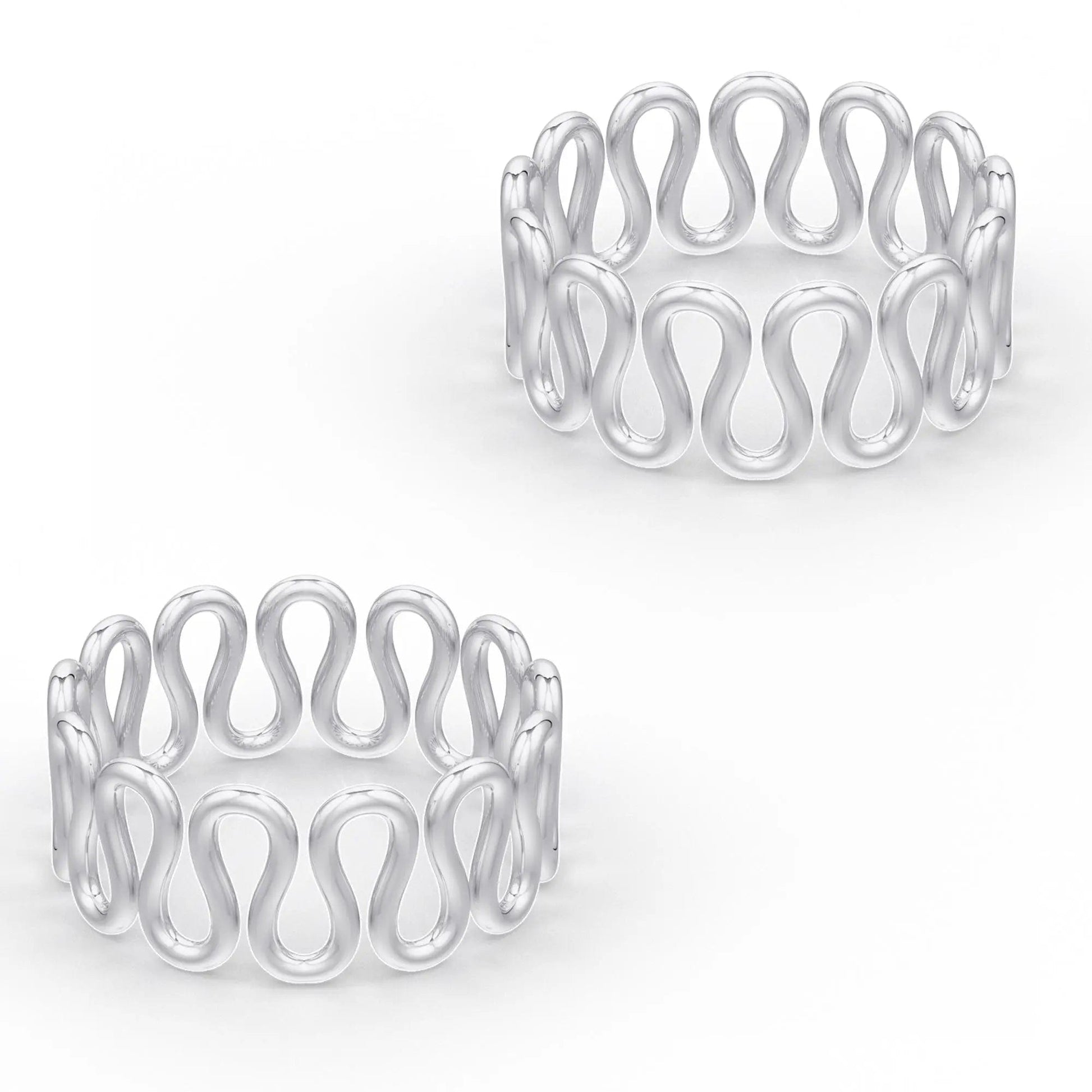 92.5 Sterling Silver Cursive Toe Ring (Pair)