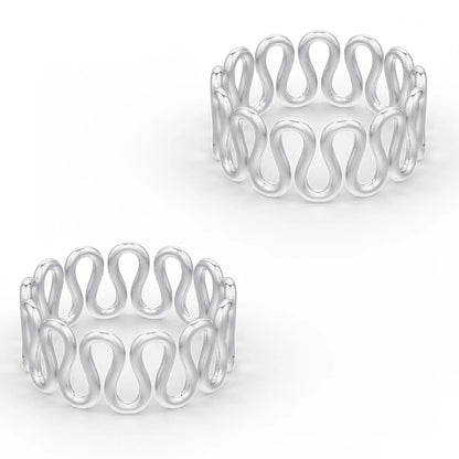 92.5 Sterling Silver Cursive Toe Ring (Pair)