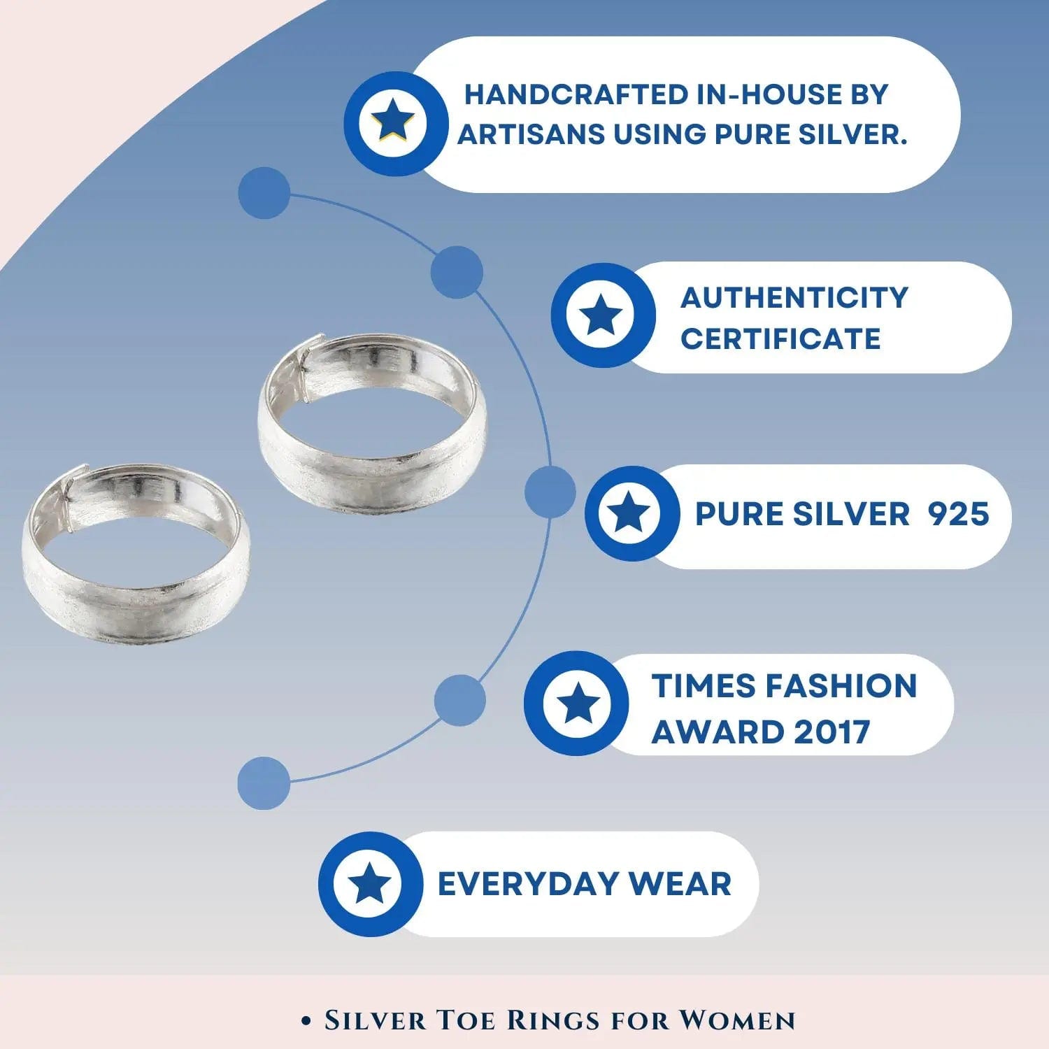 92.5 Sterling Silver Daily Swag Toe Ring (Pair)
