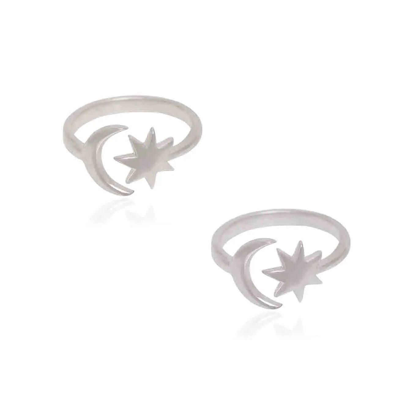 92.5 Sterling Silver Half Moon & Star Combo