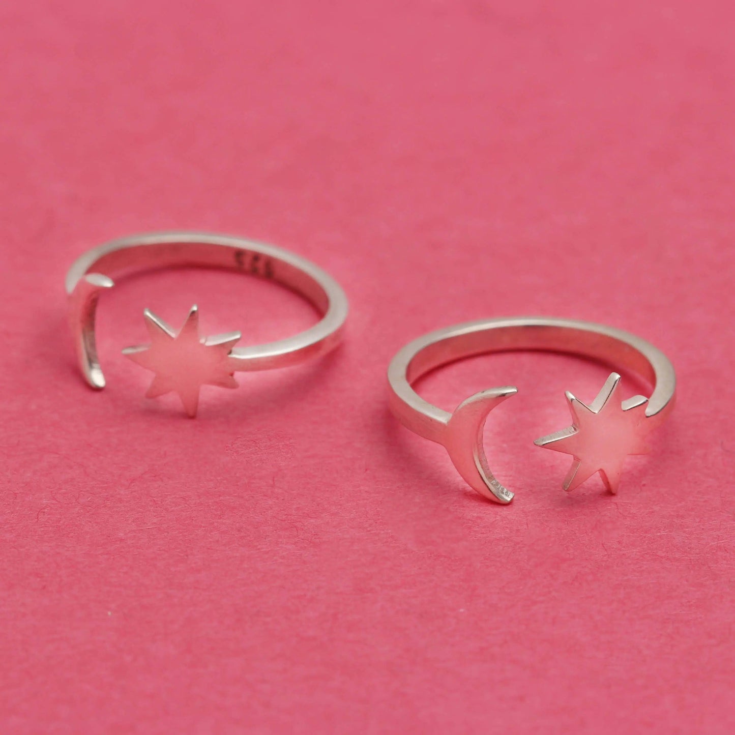 92.5 Sterling Silver Half Moon & Star Combo