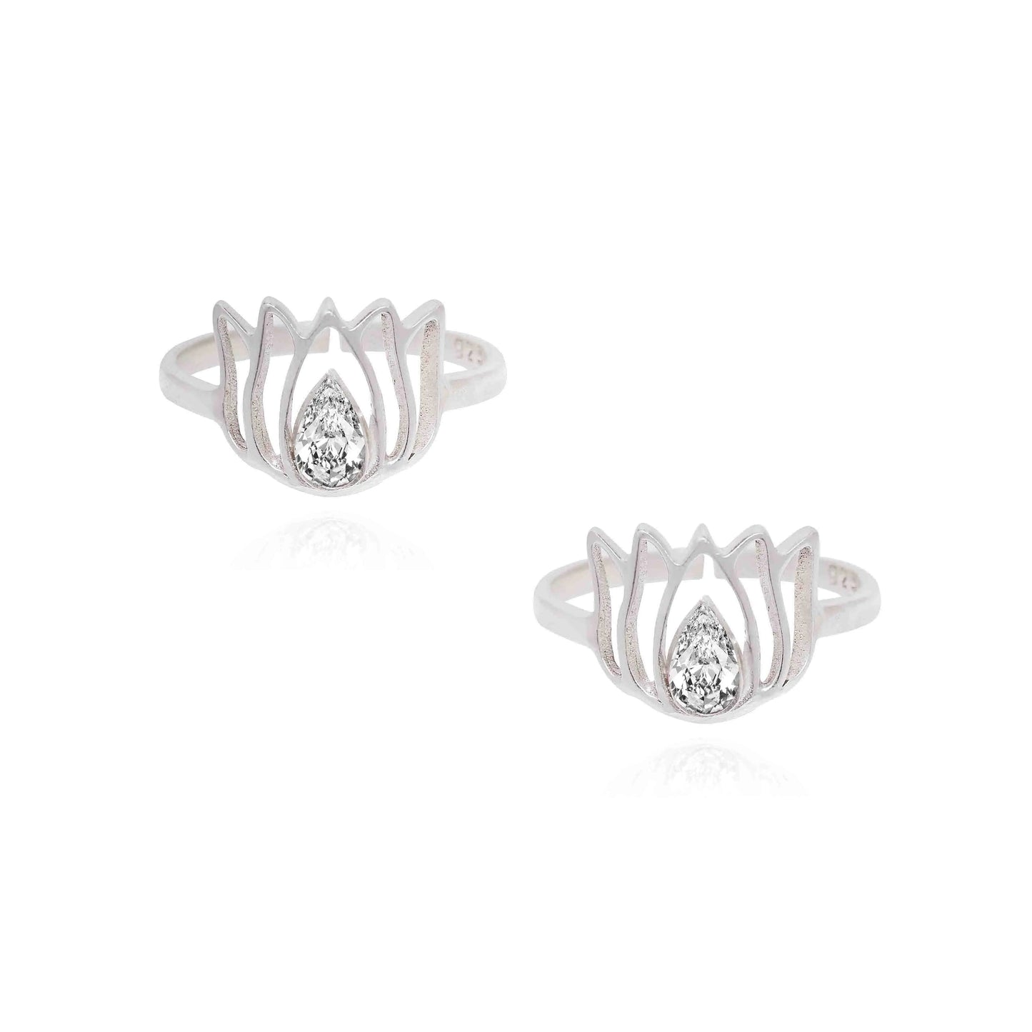925 Sterling Silver Lotus Toe Ring