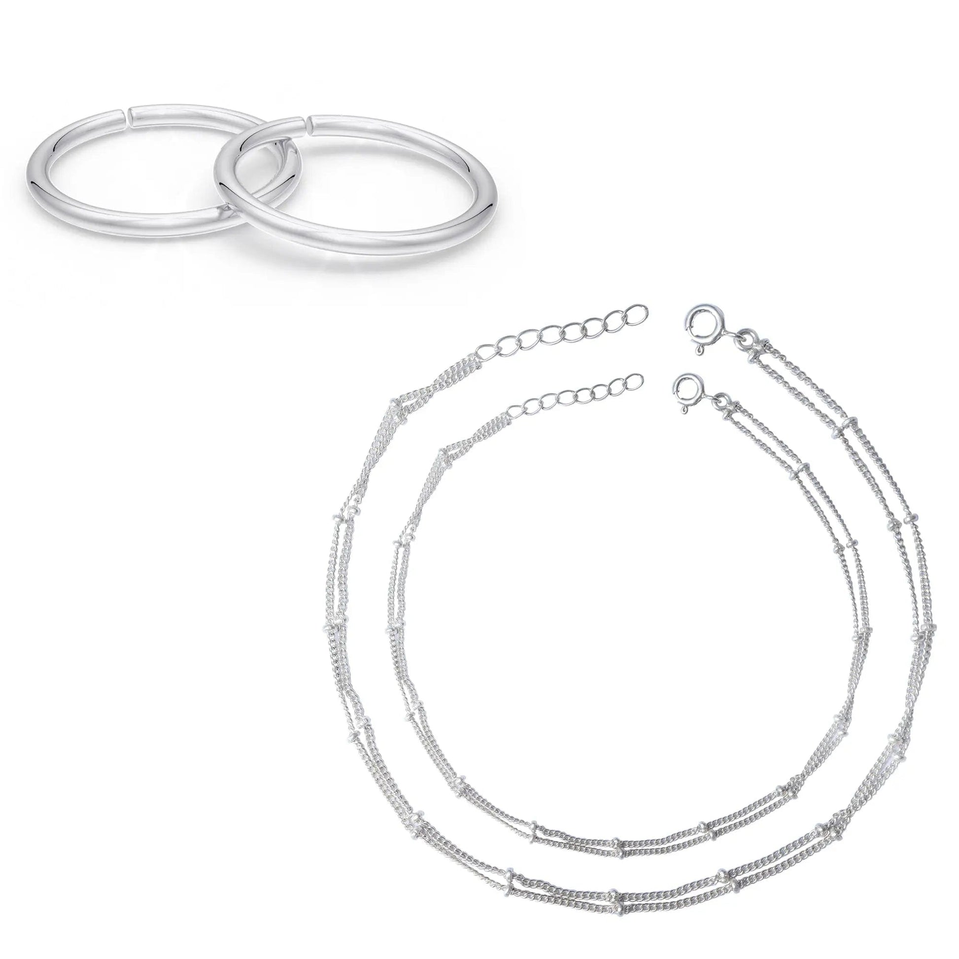 925 Sterling Silver Minimal Toe Ring (Pair)