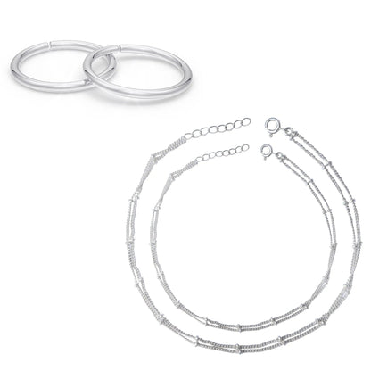 925 Sterling Silver Minimal Toe Ring (Pair)