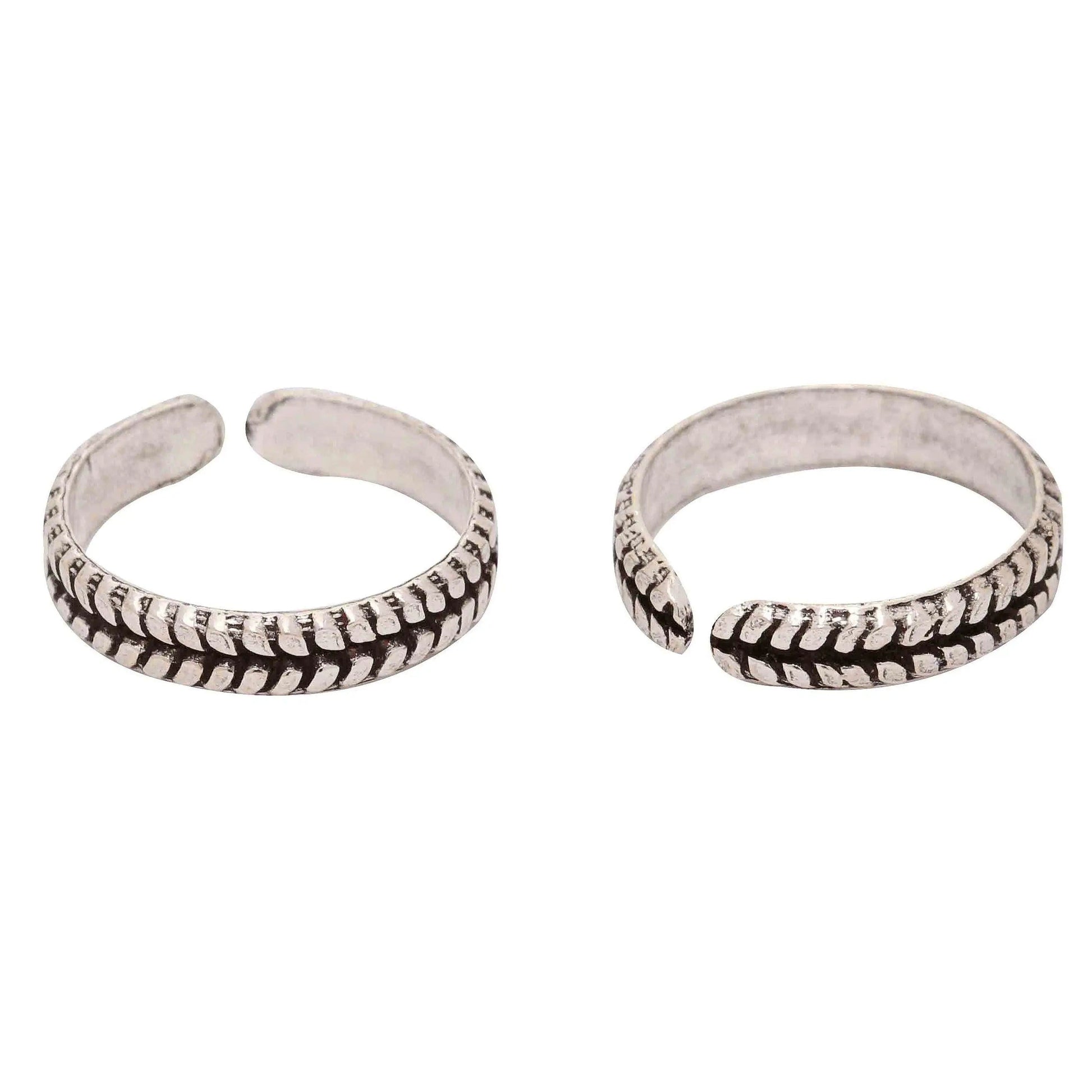 92.5 Sterling Silver Oxidized Minimal Toe Rings