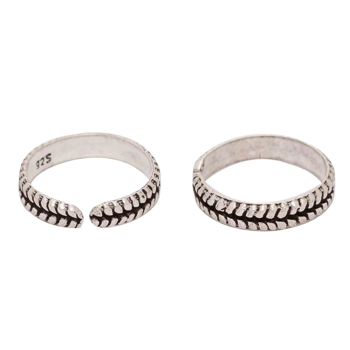 92.5 Sterling Silver Oxidized Minimal Toe Rings