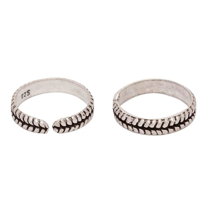 92.5 Sterling Silver Oxidized Minimal Toe Rings