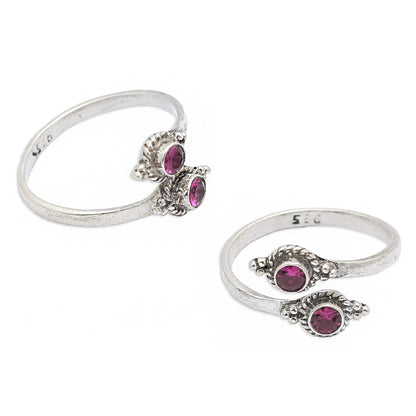 92.5 Sterling Silver Red Toe Ring