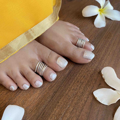 Silver Spring Toe Ring( pair)