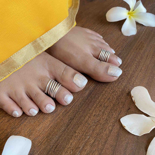 Silver Spring Toe Ring( pair)