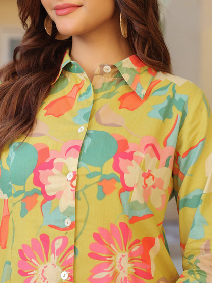 Smart casual printed women shirt top