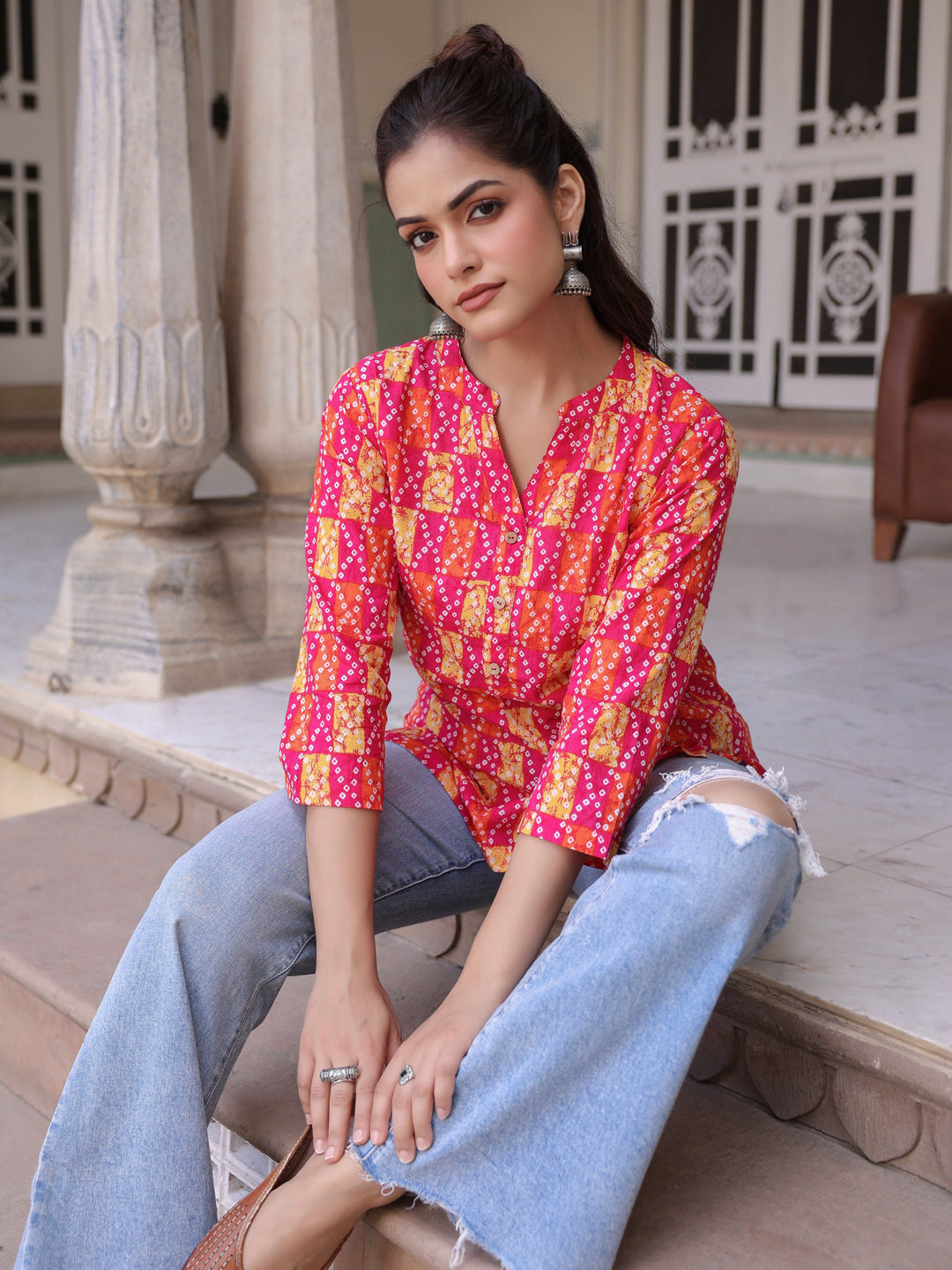 Soft cotton printed top for women