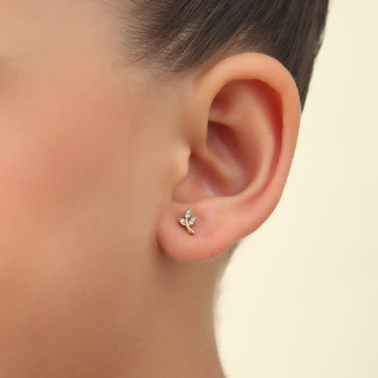 Sparkle Leaves 18K Gold Plated Children's Earrings - Twisty Locks  - Kids and Women Hair Accessories, Fashion Clothing and Jewellery India