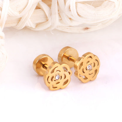 Sparkle Rose 18K Gold Plated Children's Earrings - Twisty Locks  - Kids and Women Hair Accessories, Fashion Clothing and Jewellery India