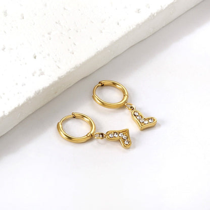 Sparkling Heart 18K Gold Plated Children's Hoops - Twisty Locks  - Kids and Women Hair Accessories, Fashion Clothing and Jewellery India