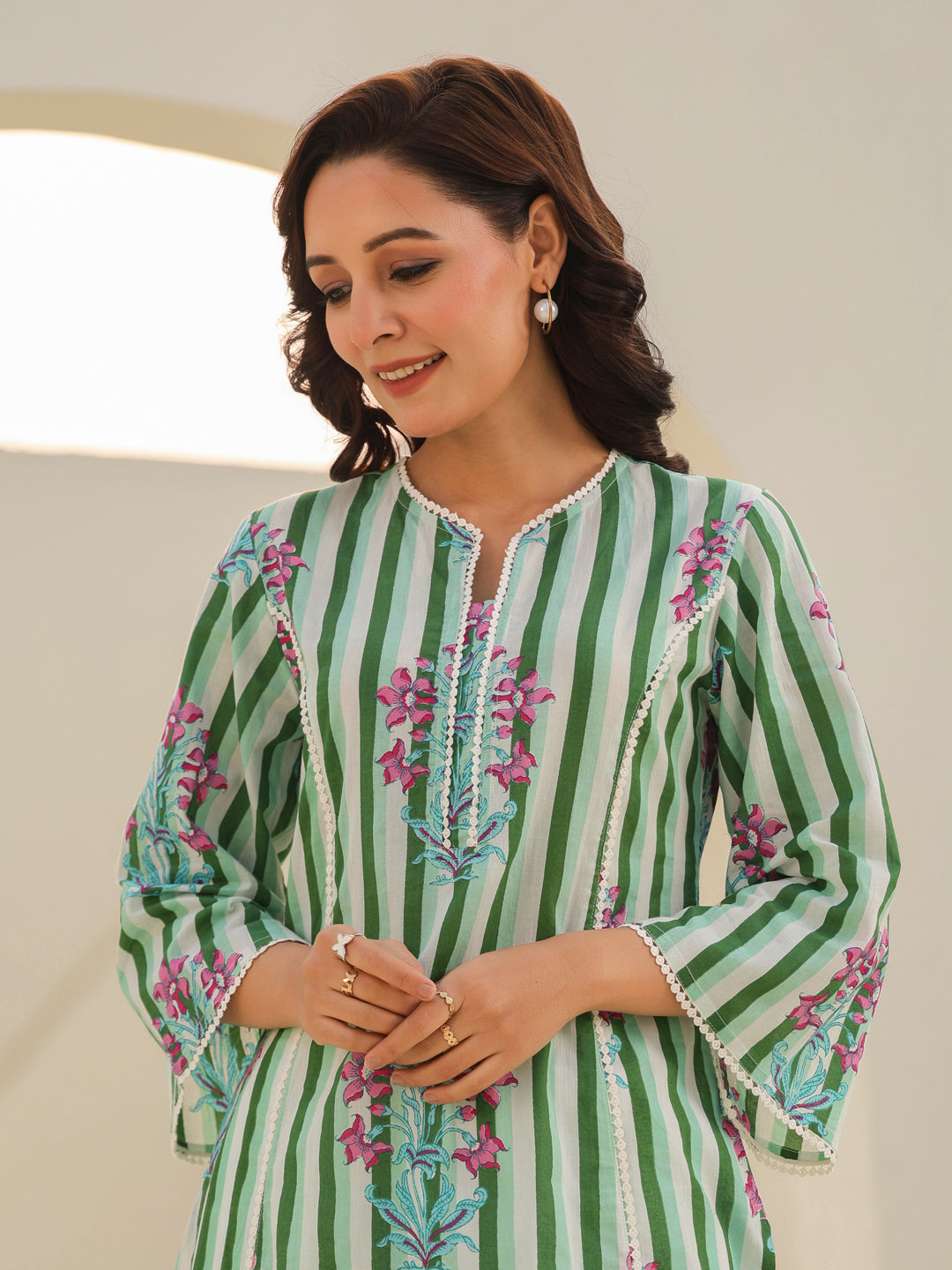 Strip pattern kurta