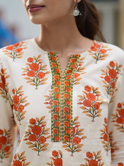 Stylish floral cotton top women