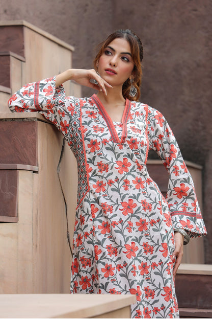 Stylish floral kurta