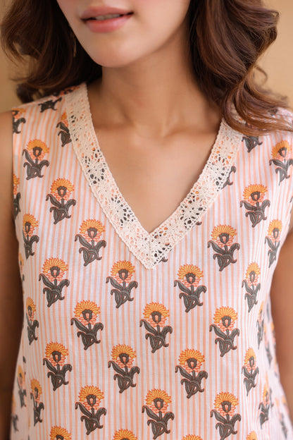 Stylish mustard cotton top
