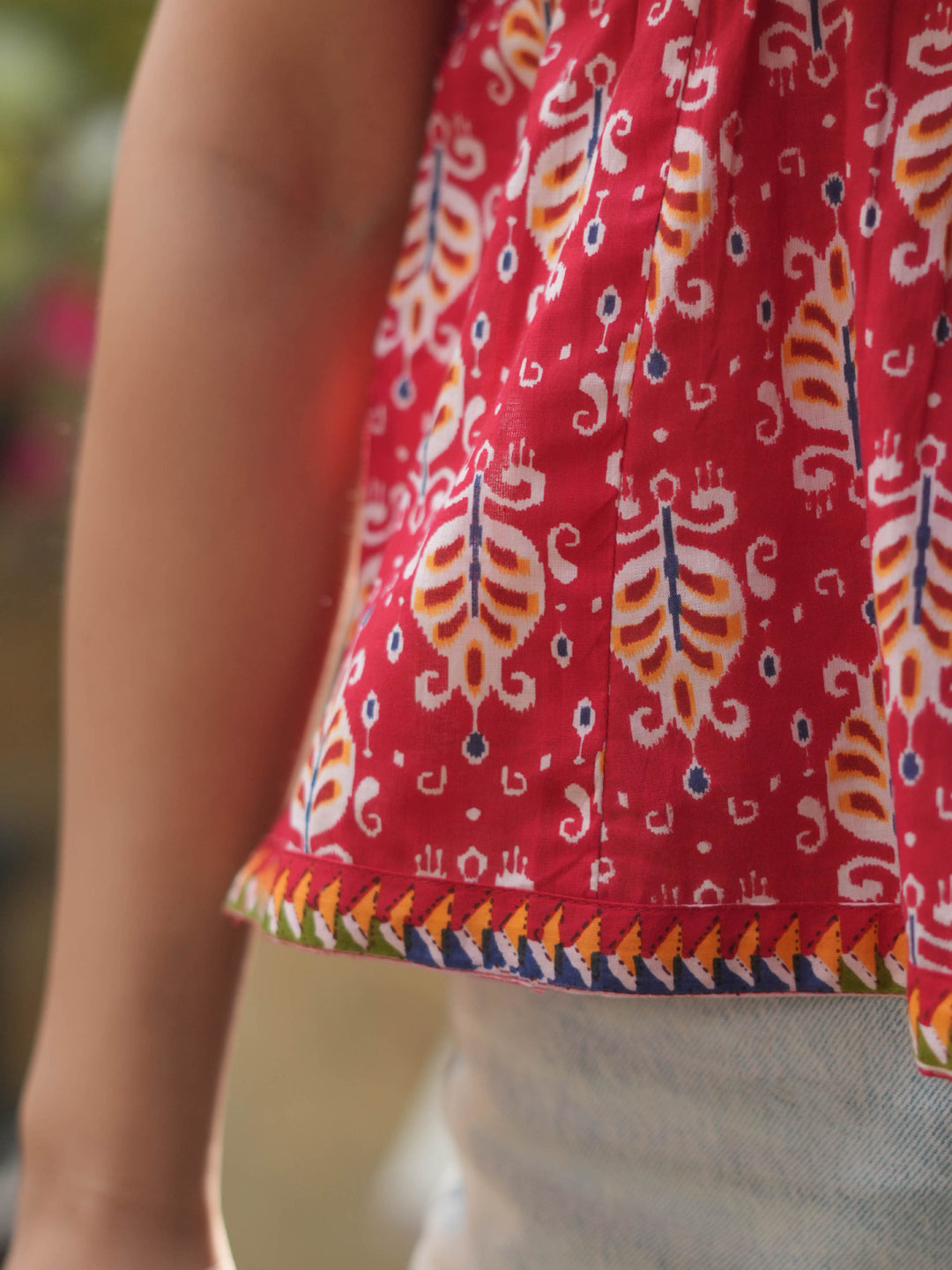 Stylish red cotton crop top
