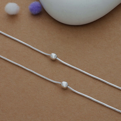 Subtle Charm Silver Women Anklet | 925 Hallmark | Daily Wear