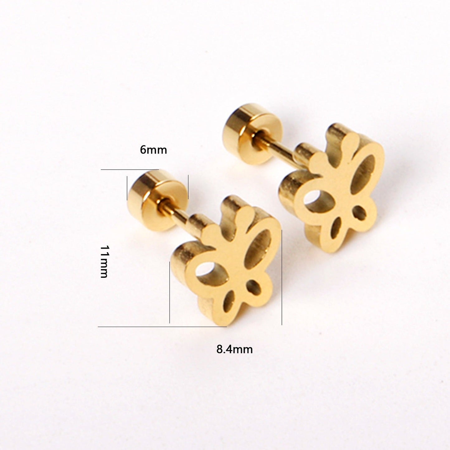 Sweet Butterfly 18K Gold Plated Children's Earrings - Twisty Locks  - Kids and Women Hair Accessories, Fashion Clothing and Jewellery India