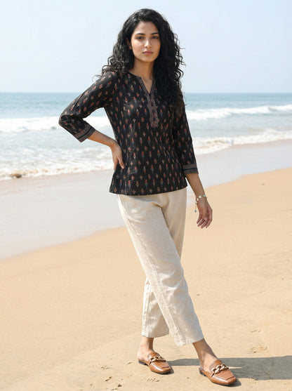 Earthline Collective Cotton Black Top
