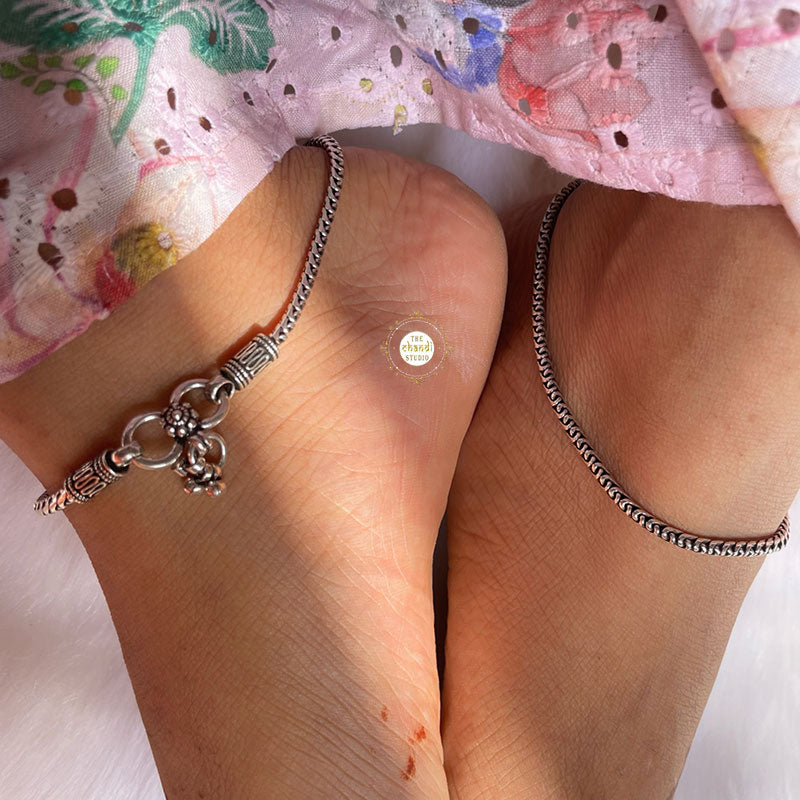 Pure Silver Sadabahar Chain Anklet
