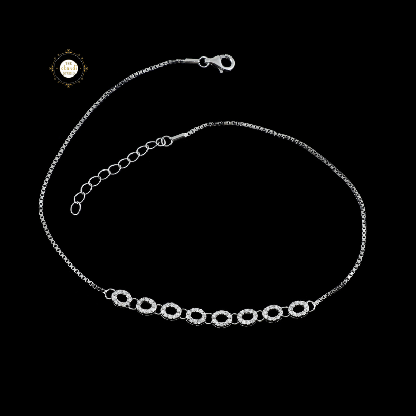 Sparkling Silver Shimmering Grace Anklet (Piece)