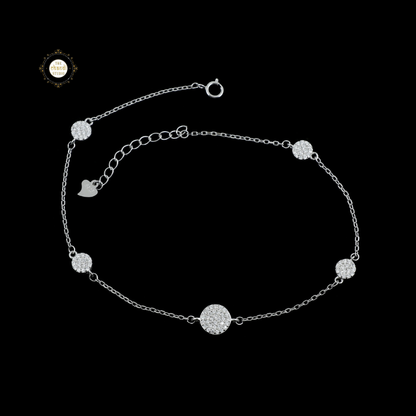 Sparkling Silver Bloom Anklet (Piece)