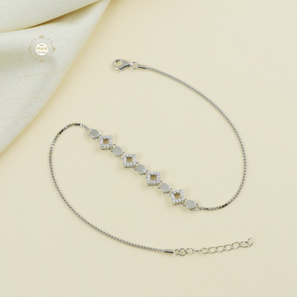Sparkling Silver Dazzle Anklet (Piece)