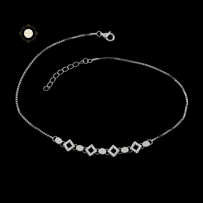 Sparkling Silver Dazzle Anklet (Piece)