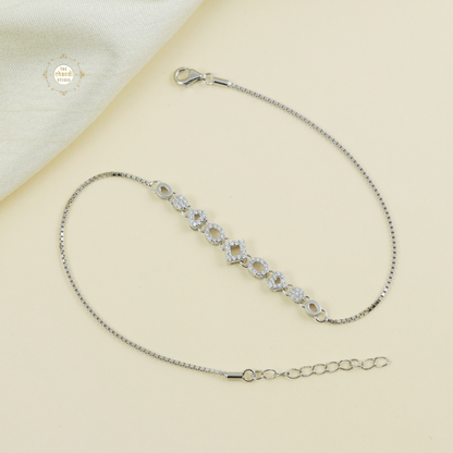 Sparkling Silver Shimmering Grace Anklet (Piece)