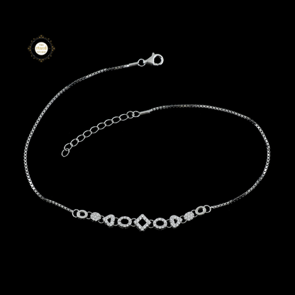 Sparkling Silver Shimmering Grace Anklet (Piece)