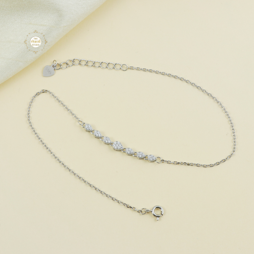 Sparkling Silver Classic Everyday Anklet (Piece)