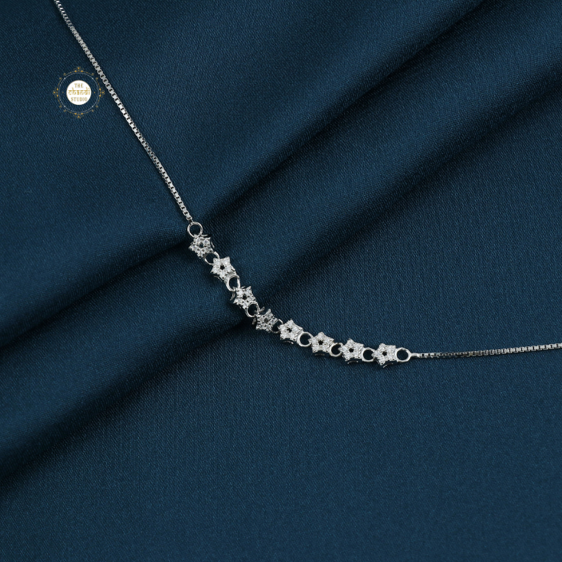 Sparkling Silver Twinkle Star Anklet (Piece)