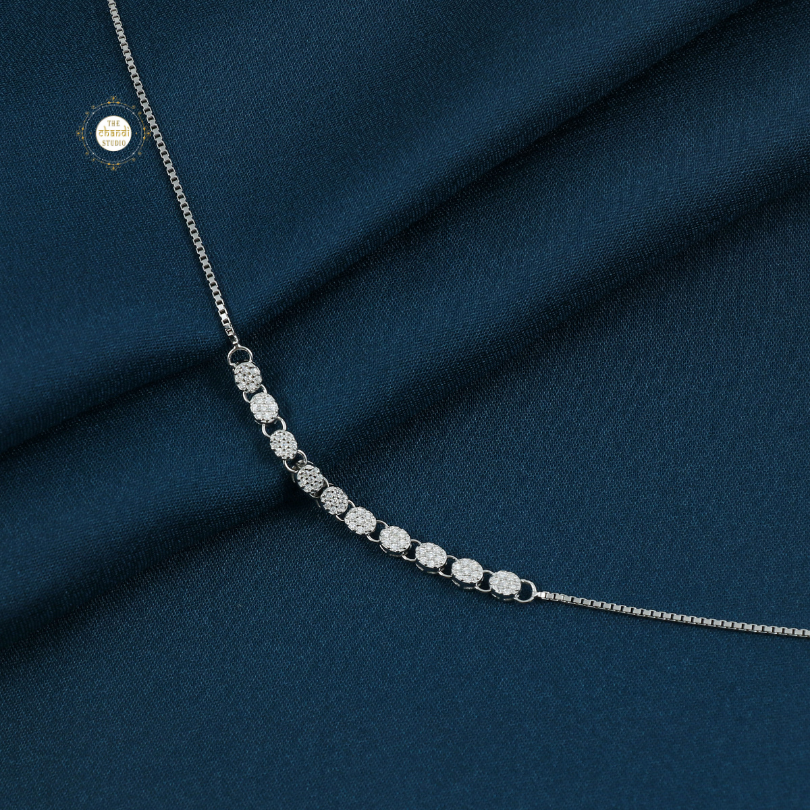 Sparkling Silver Shimmering Grace Anklet (Piece)