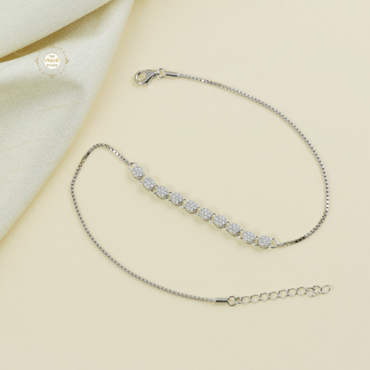 Sparkling Silver Shimmering Grace Anklet (Piece)