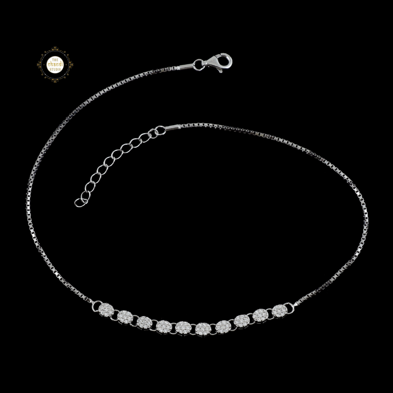 Sparkling Silver Shimmering Grace Anklet (Piece)