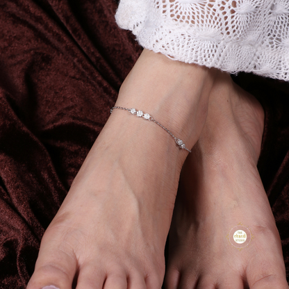 Sparkling Silver Classic Everyday Anklet (Piece)