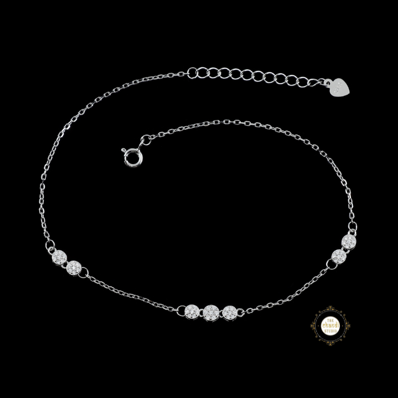 Sparkling Silver Classic Everyday Anklet (Piece)