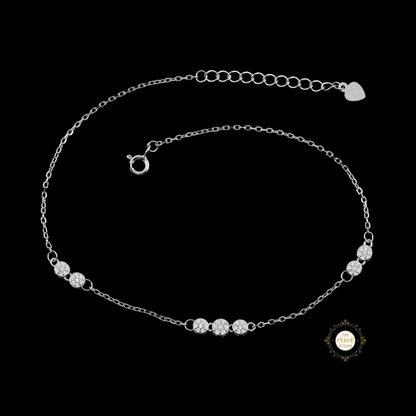 Sparkling Silver Classic Everyday Anklet (Piece)