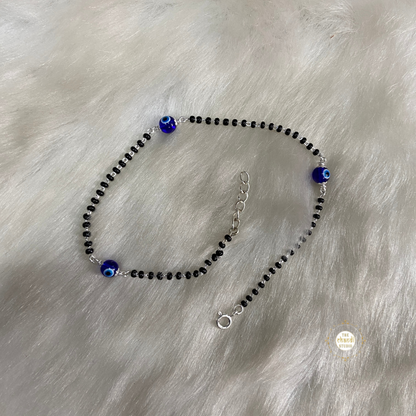 925 Sterling Silver Evil Eye Anklet