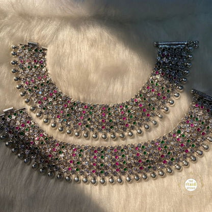 Royal Bloom Silver Anklet (Made to Order)